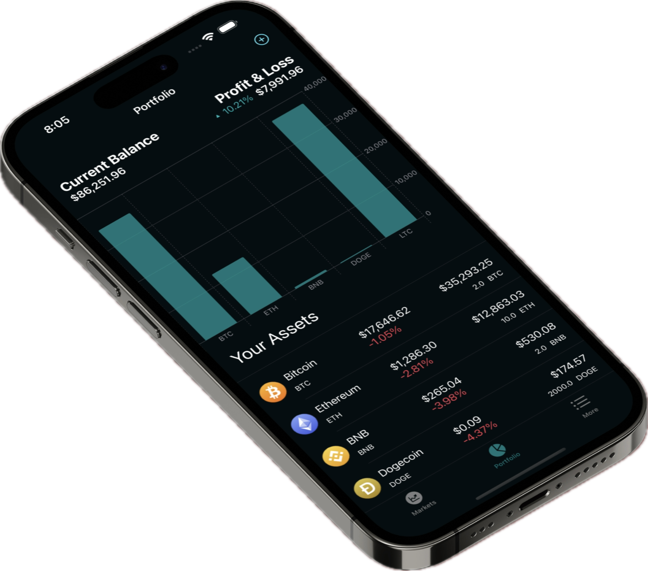 CoinFolio app screen