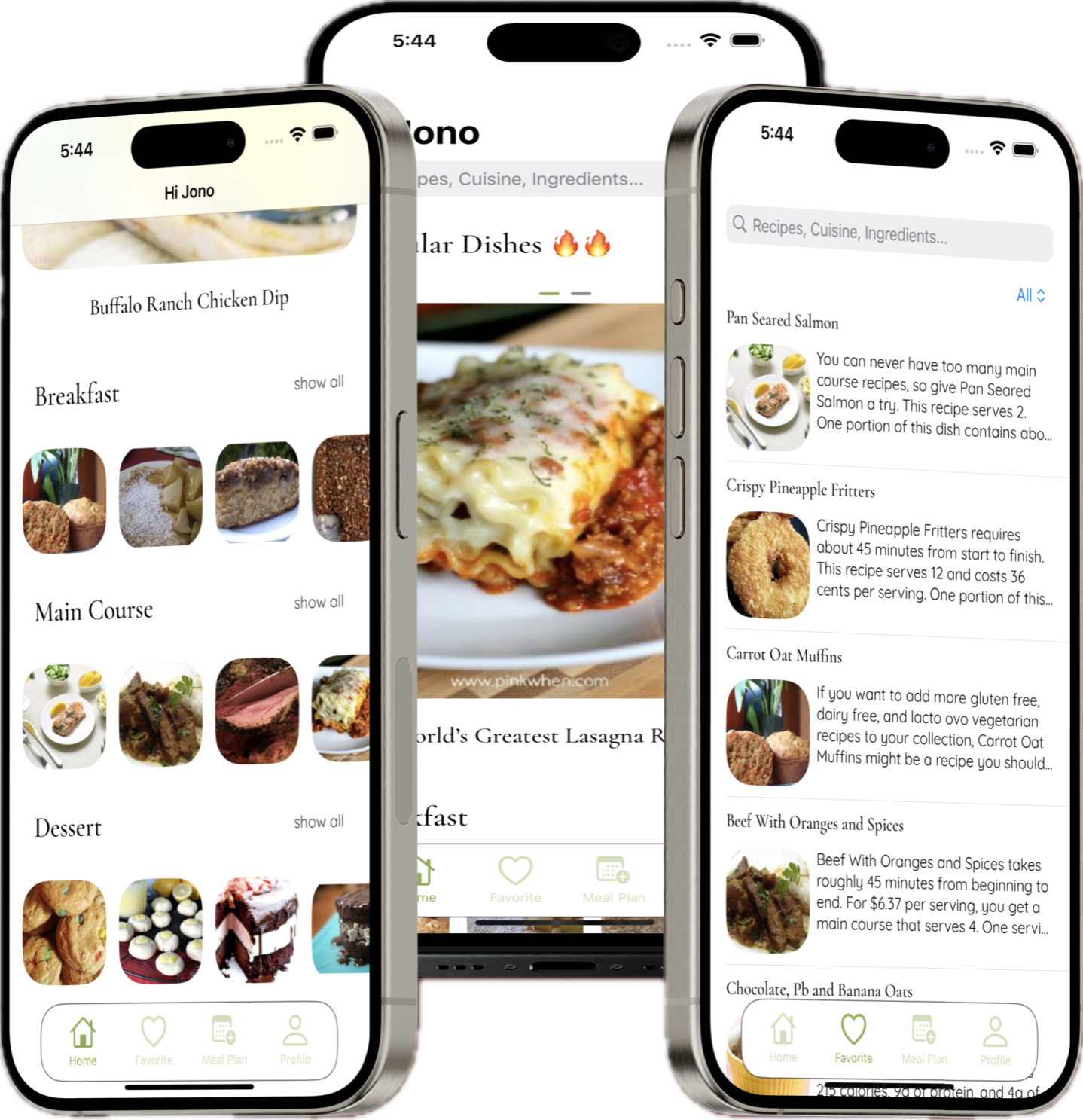 Dishcover app screen